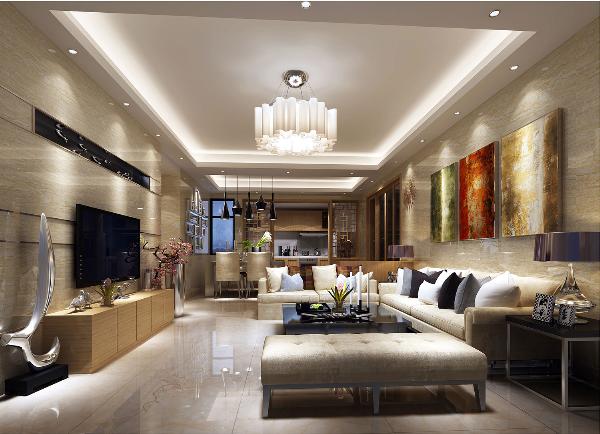 PP视讯大理石瓷砖黄洞石KYP8021瓷砖客厅成效图