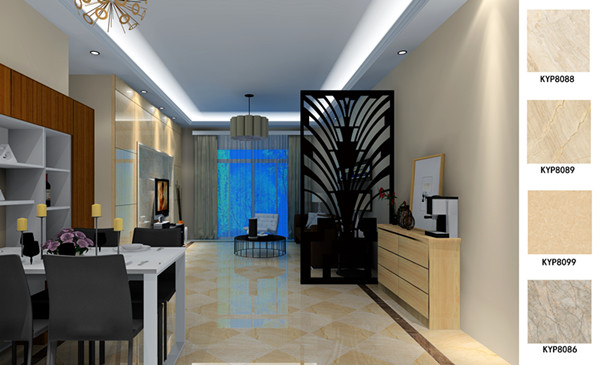 PP视讯瓷砖利用成效：佛山季园和府115方现代风格户型装建成效鉴赏