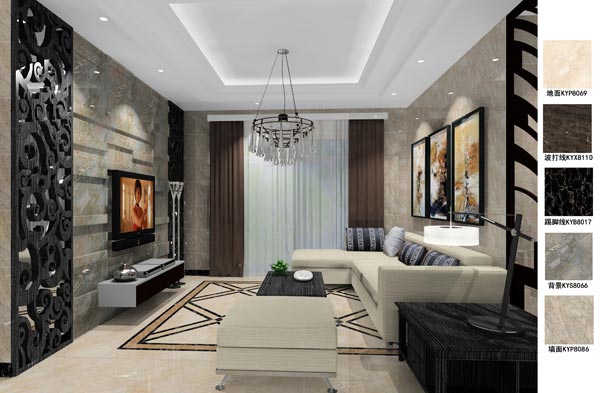 PP视讯瓷砖利用成效：徐州开元翡翠湾F户型装建成效鉴赏