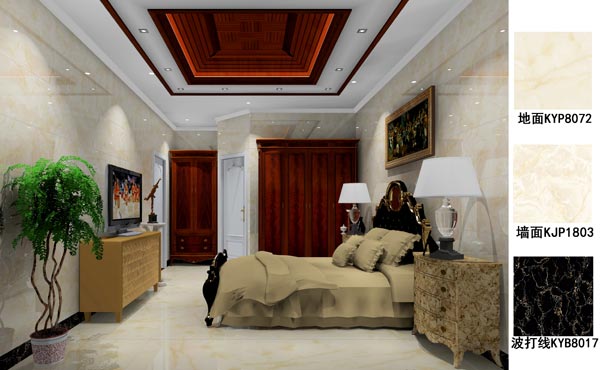 PP视讯瓷砖利用成效：徐州开元翡翠湾E户型装建成效鉴赏