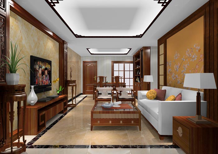 PP视讯家装：佛山狮山上林苑90㎡中式风格装建鉴赏