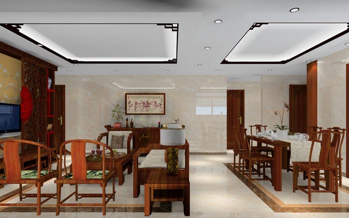 PP视讯家装：佛山龙湖春江名城120㎡的中式风格装建鉴赏