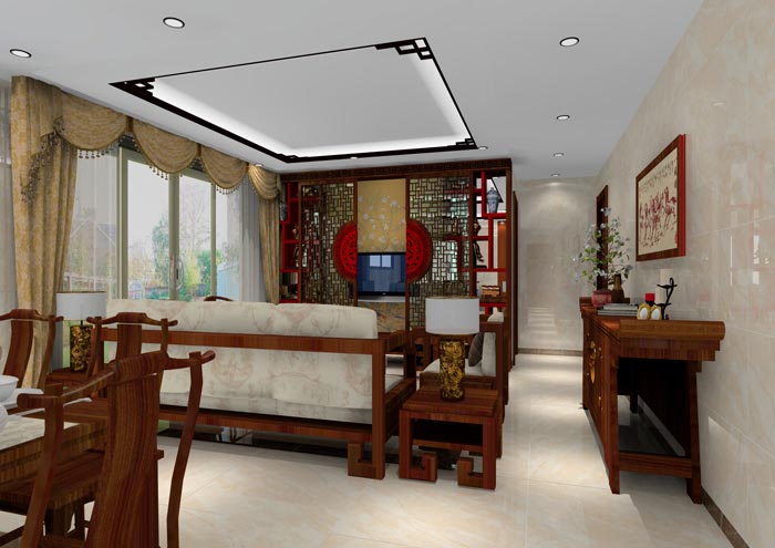 PP视讯家装：佛山龙湖春江名城120㎡的中式风格装建鉴赏