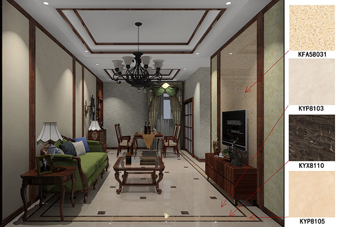 大沥碧桂园·华府装建案例客餐厅成效图